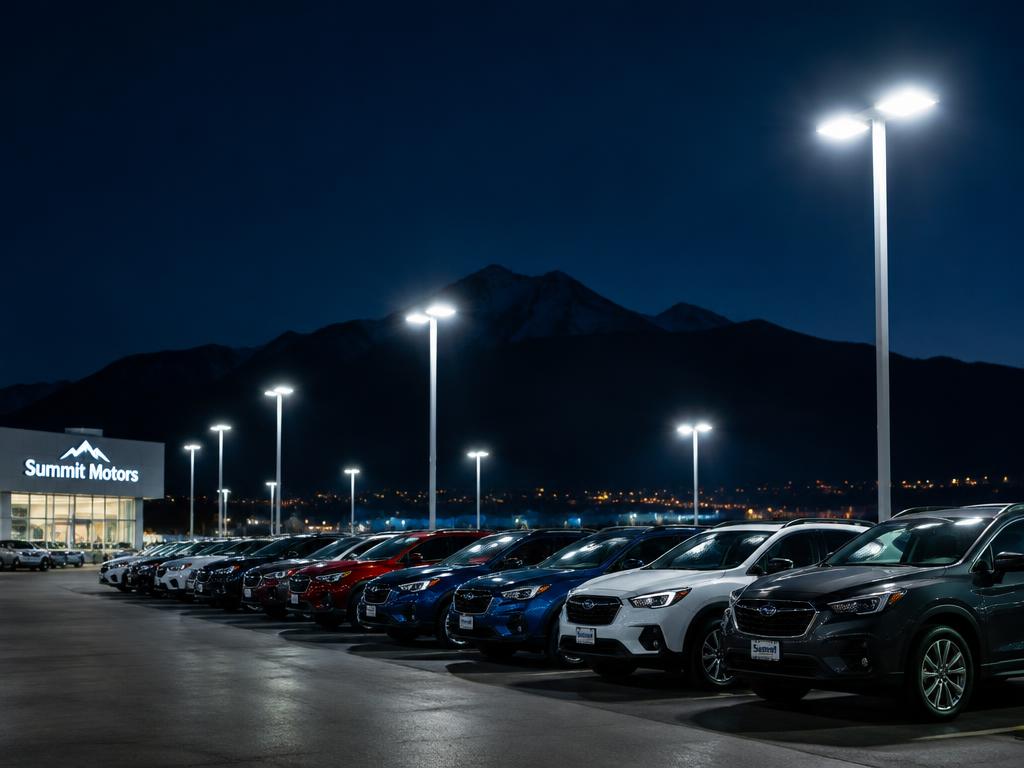 Auto Dealership Lot with new LED lighting in Chattanooga, TN